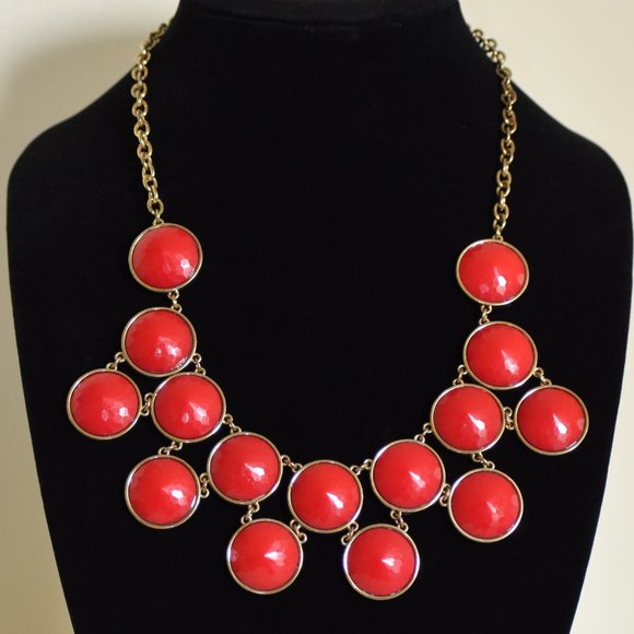 JCrew Gold & Red Statement Necklace | Excellent Condition - Picture 3 of 5